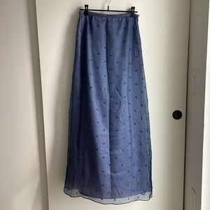 DAVID MEISTER Midnight Blue Maxi Skirt w beading Size 10.